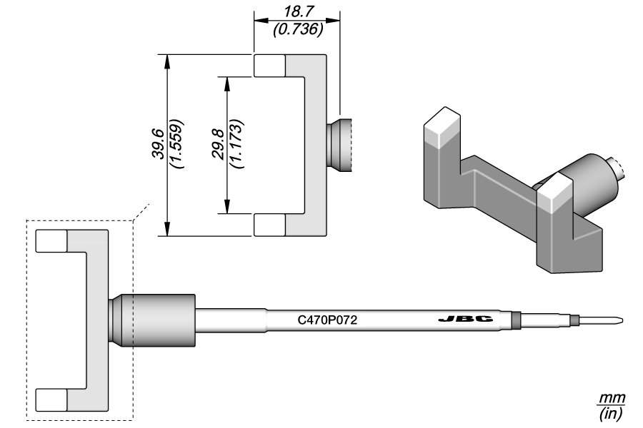 C470P072 - Faston Terminal Cartridge 39.6 x 29.8